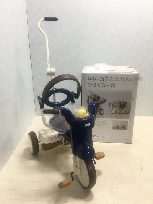 日本版<新色登場> iimo #02 可摺疊兒童三輪車 (深藍色)